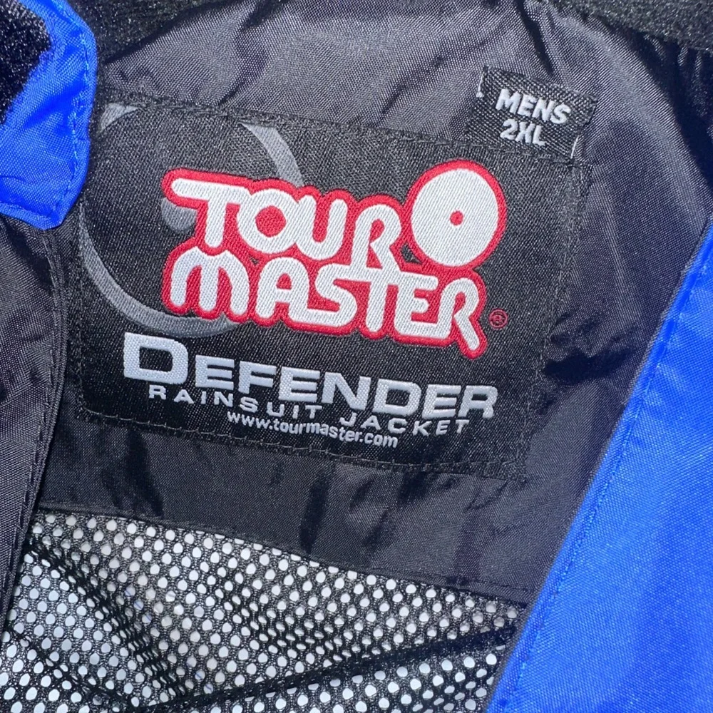 Tourmaster‎ Defender Windbreaker Blue motorcycle  Rain Jacket Waterproof 2XL